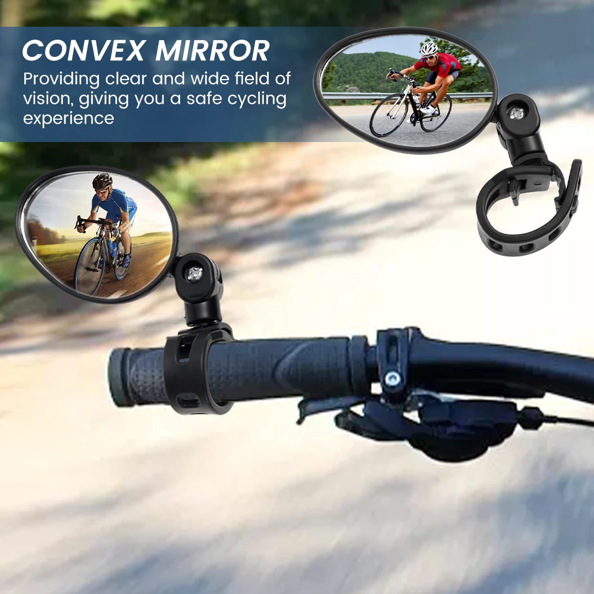 

1 Pair Bicycle Rear View Mirror Bike Cycling Wide Range Back Sight Reflector Angle Adjustable Left Right Mirrors Handlebar