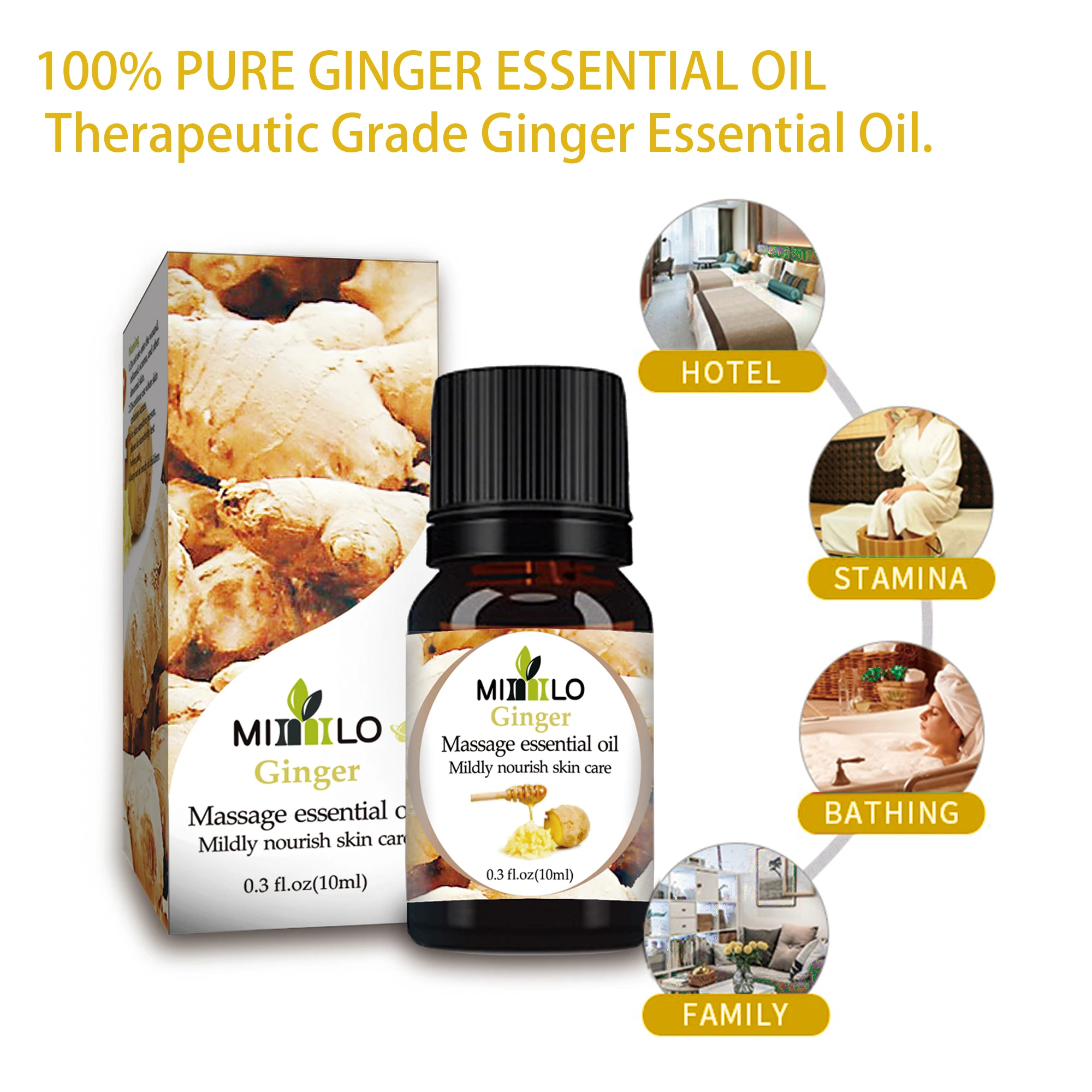 100% натуральный лидер продаж чистое растительное эфирное масло имбирное для