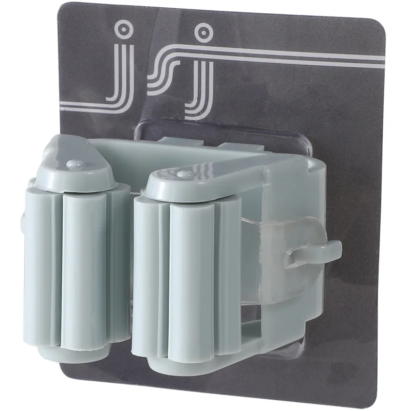 Крючок для швабры настенный бесшовный пробойник из прочной вискозы зажим