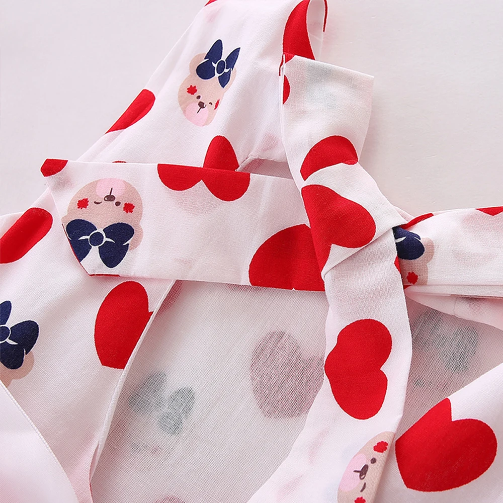 LittleSpring/платье для маленьких девочек с поясом и открытой спиной Летнее платье