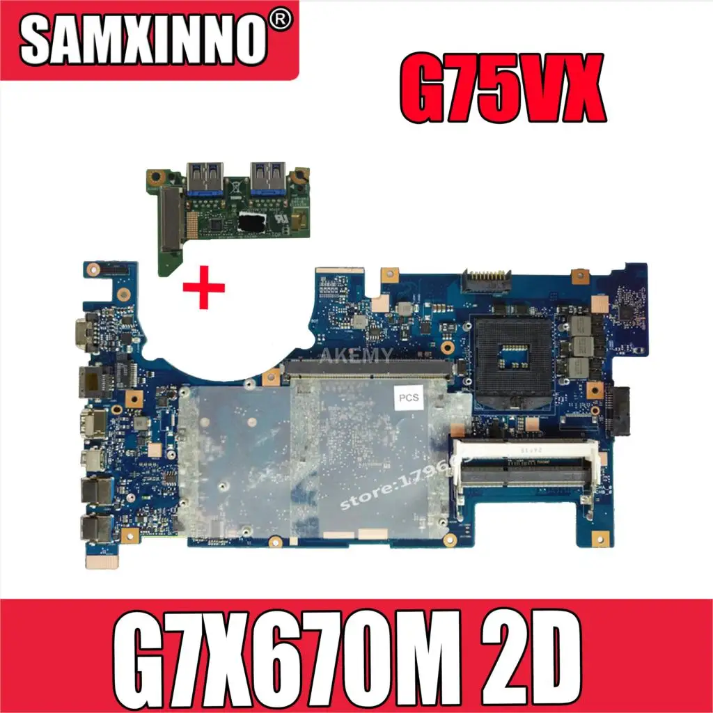 Отправка платы + G75VX материнская плата REV: 2 0 2D для For Asus G75 G75V ноутбука тест