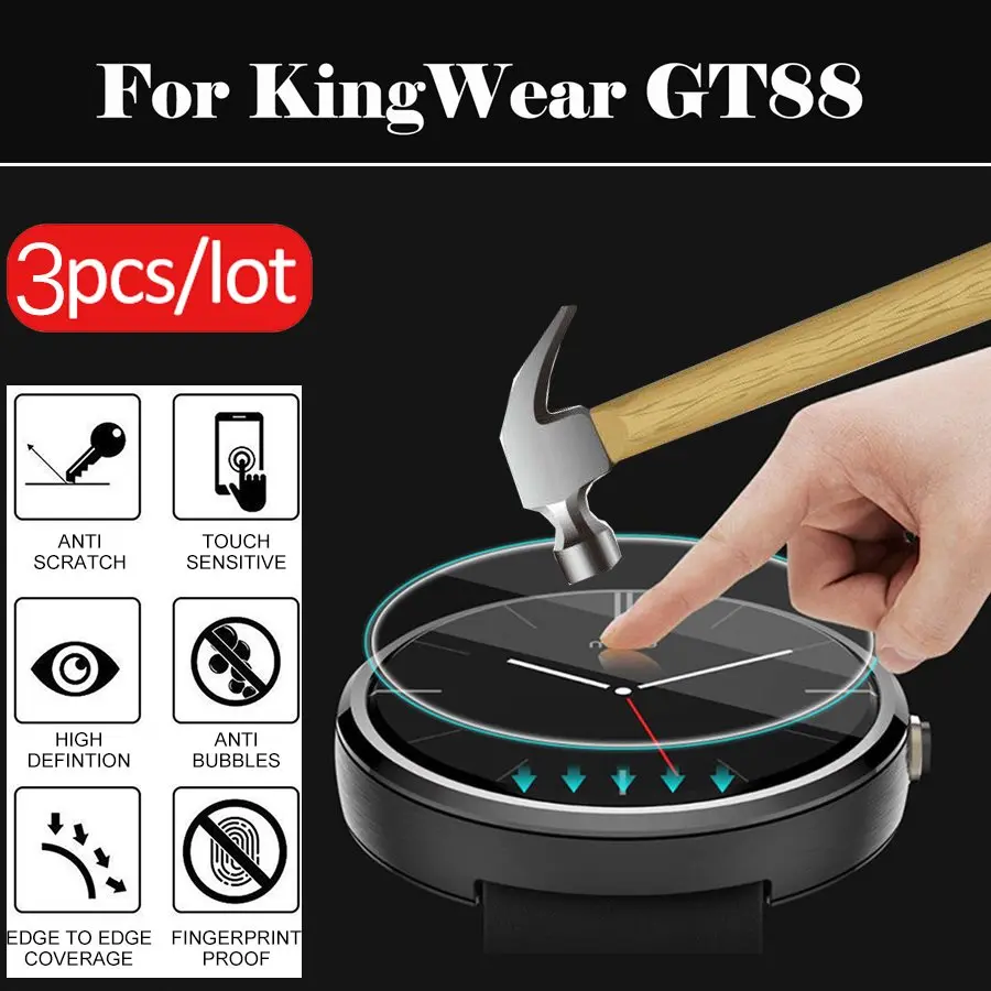 Для KingWear GT88 защитная пленка из закаленного стекла для экрана полное защитное