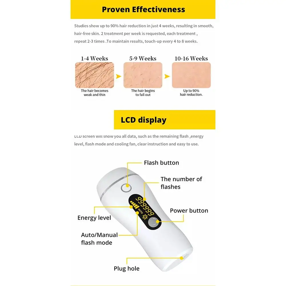 

IPL Hair Removal Machine Permanent Shaving Hair Removal Bikini Trimmer Facial Epilator for Women