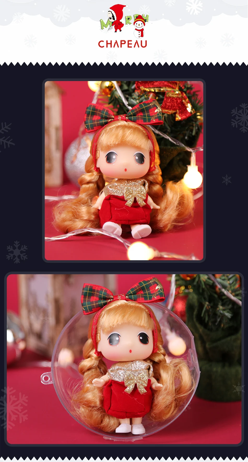 HUIQIBAO игрушки 9 см кукла Ddung Рождество запутанные куклы одеваются BJD брелок для девушек Подвеска детская игрушка подарок на день рождения