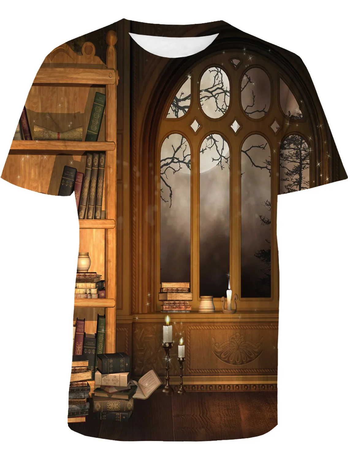 Модные мужские топы книжный шкаф для библиотеки Ретро стиль 3D принт футболка