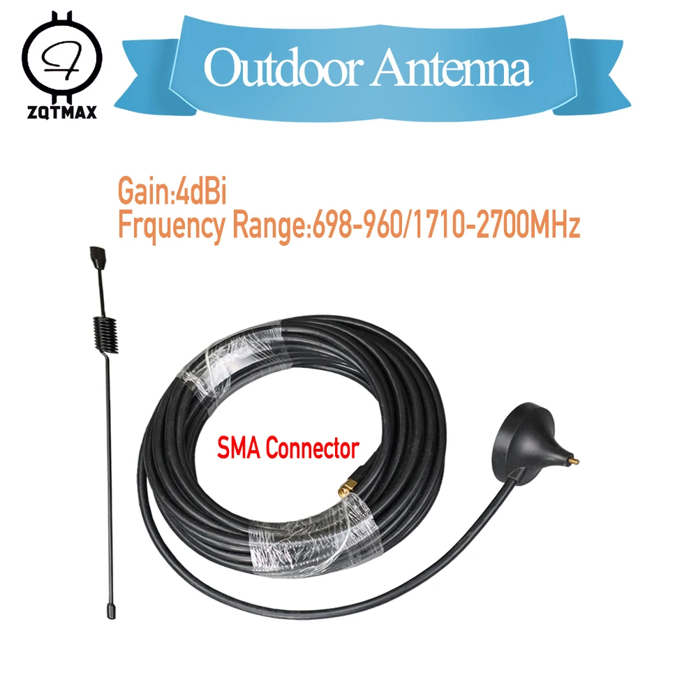 ZQTMAX 900 1800 2100 Small Suction Cup Antenna 4dbi gsm 3g dcs GPRS antenna for cell phone signal booster with 10m cable
