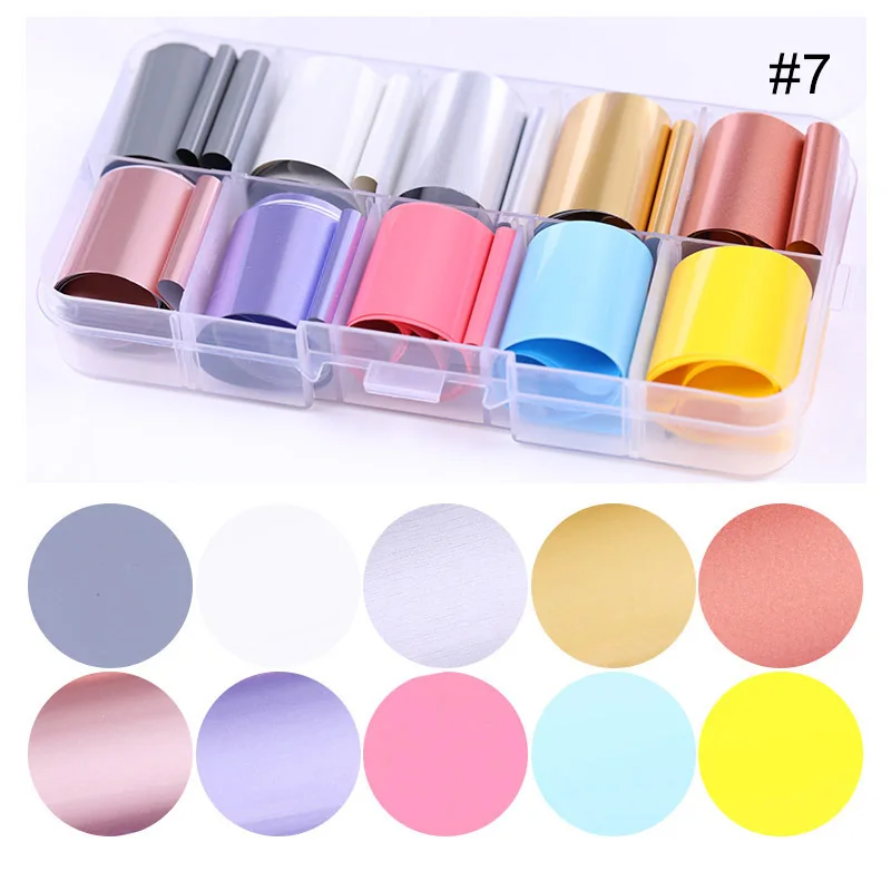 Переводная наклейка для дизайна ногтей фольга или стеклянная бумага 1 коробка