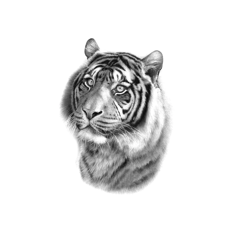 

Waterproof Temporary Tattoo Sticker Black Tiger Pattern Realistic Fake Tattoos Flash Tatoo Arm Large Size Body Art for Women Men