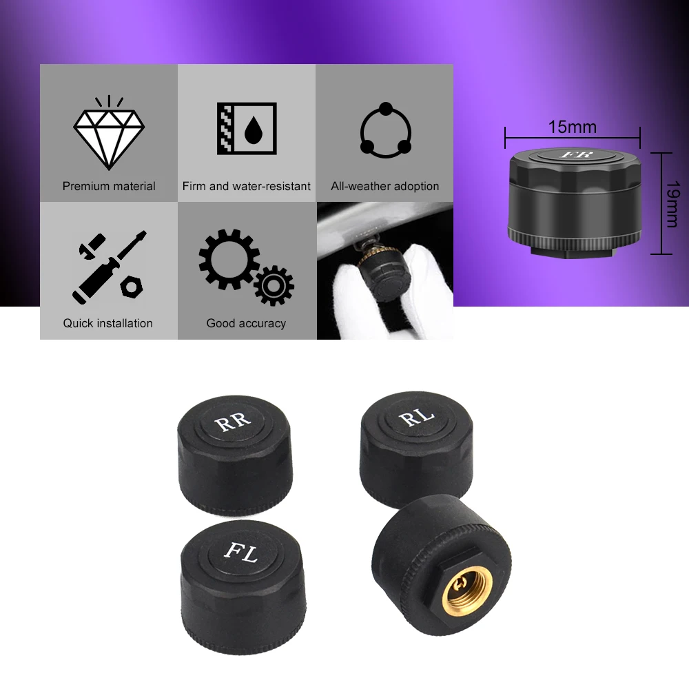 USB TPMS для Android автомобильный DVD с датчиком давления в шинах система мониторинга