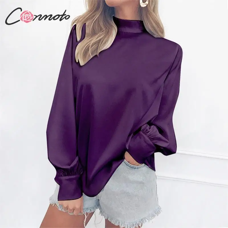 Conmoto белые винтажные Клубные блузки женские атласные с черепашками рубашки