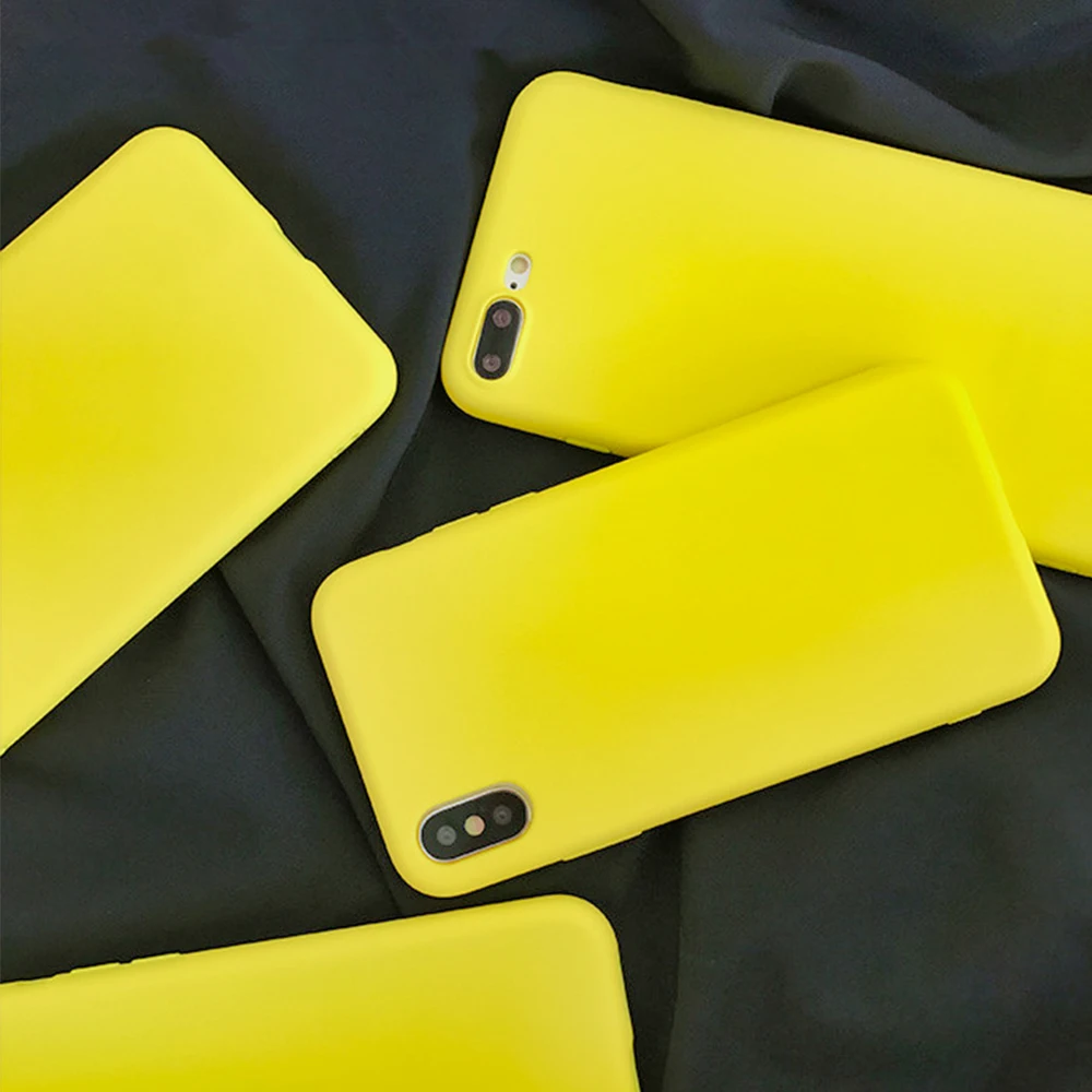 Свежий лимонно желтый чехол для телефона iphone Apple XS XR 8plus 8 7plus 7 все включено мягкий
