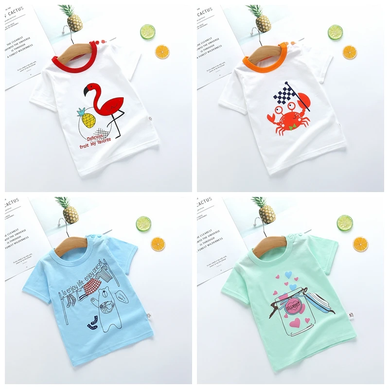 Детская футболка Kawaii мультфильм девушка топ белый круглый вырез короткий рукав