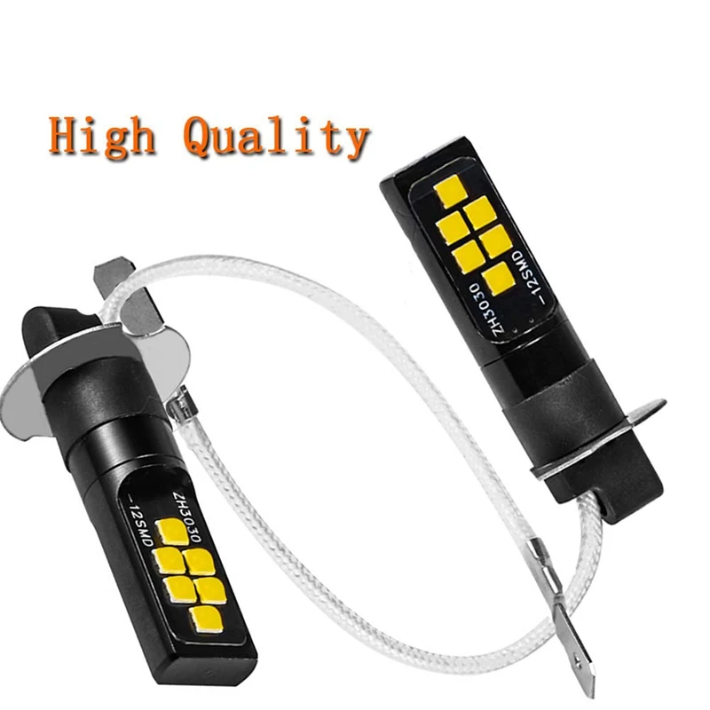 H3 12 В 12Smd Светодиодная лампа чипсет 3030 W5W Лампа 194 для противотуманных фар белый