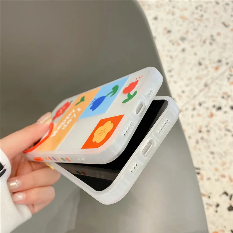 

For iPhone 12 Pro Max Cases Flowers Phone Case For iPhone 11 Pro Max XR XS Max 7 8 Plus SE2020 Heart Camera Soft Clear Cover
