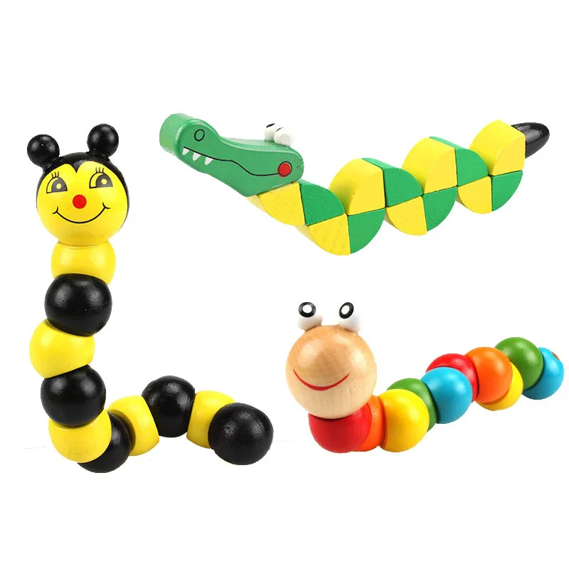 

Colorful Wooden Worm Puzzles Kids Learning Educational Didactic Baby Development Toys Fingers Game for Children Montessori Gift