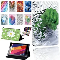 3d case for argos alba 7 8 10 inch leather pu adjustable folding dust proof tablet protective cover stylus