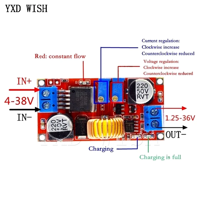 5A DC В CC CV литиевая батарея понижающая зарядная плата светодиодный трансформатор