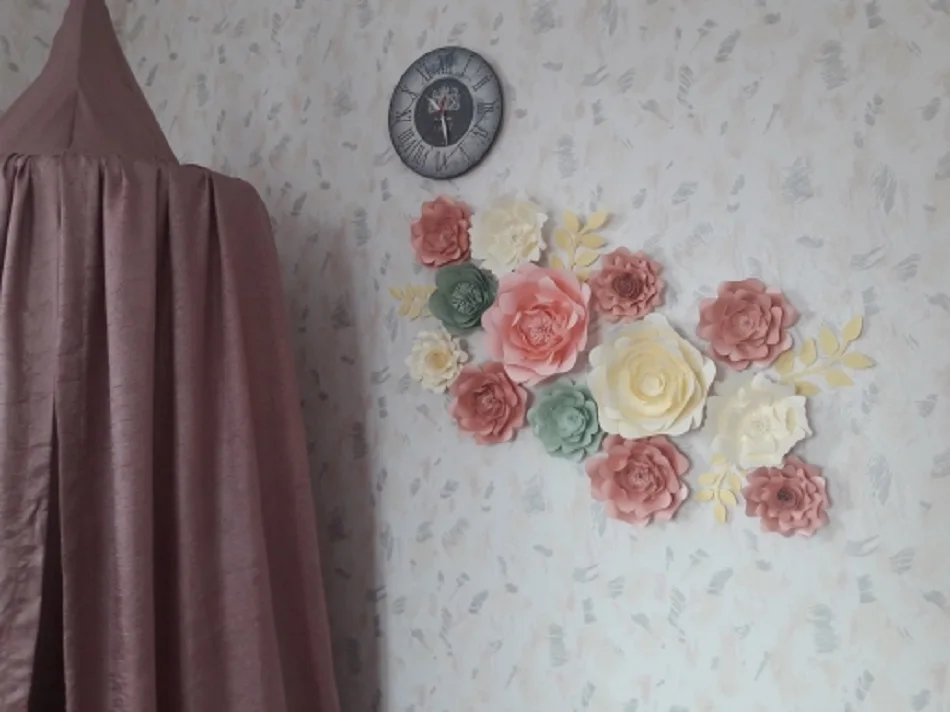 DIY большая Роза гигантские Бумажные цветы для свадебных фонов украшения бумажные поделки для детской комнаты день рождения видео-обучающие материалы