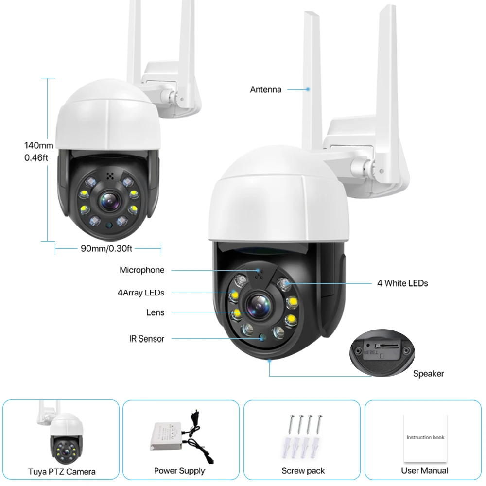 IP-камера наружная 3 Мп Wi-Fi 5 HD PTZ | Безопасность и защита