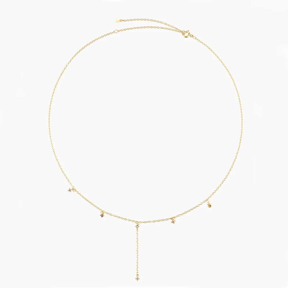 Цепочка-чокер ANDYWEN из серебра 925 пробы с кубическим цирконием 40 мм - купить по