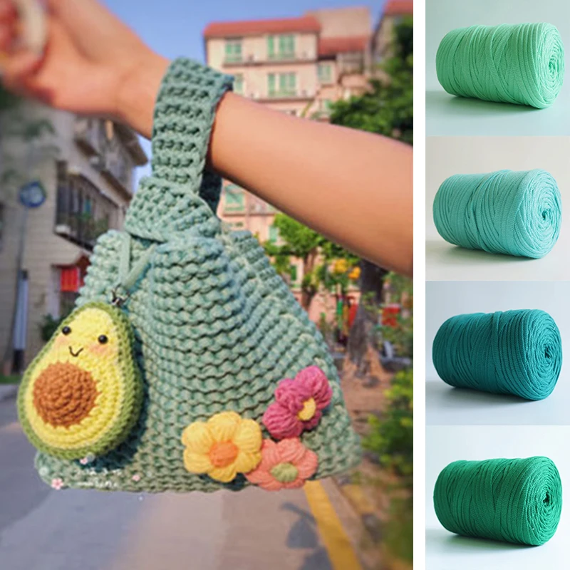 

100M Hand Braided Thread Knitting Wool Flat Wire Mesh Flat Wire Cloth Strip Yarn Cashmere Crochet Yarn For Diy Handmade Bag