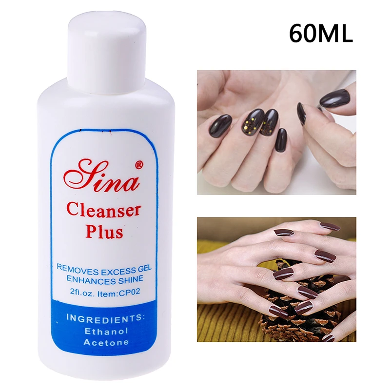 

60ml Liquid Removes Excess Gel Enhances Shine Cleanser Cleansing Gel Remover Solvent Cleaner UV Nail Art Clean Degreaser