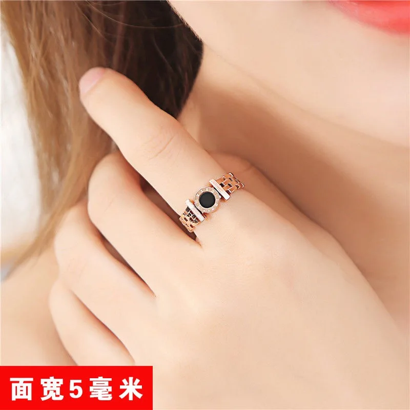 Круглое черное кольцо для пары ювелирных изделий Кольцо с римскими цифрами из