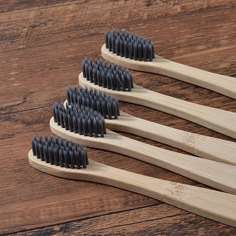 01 Bamboo Charcoal Бамбуковая зубная щетка Экологичная биоразлагаемая мягкая средняя деревянная зубная щетка для взрослых и детей нетоксичный и не загрязняет окружающую среду - Цвет: 01 Bamboo Charcoal