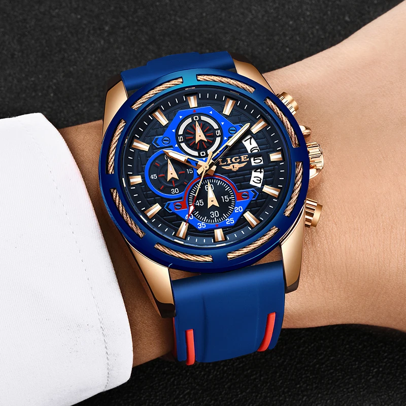 2019 LIGE новые мужские часы топ класса люкс брендовые уникальные спортивные