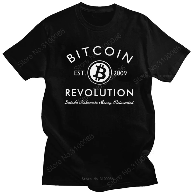 

Novelty Bitcoin Revolution Tshirt Men Short Sleeve BTC Cryptocurrency Blockchain Geek T-shirt O-neck Cotton Tee Shirt Merch Gift