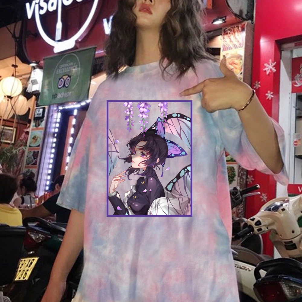 

Kochou Shinobu, Повседневная мода, женская манга, убийца демонов, киметсу, No Yaiba, аниме, Tie Dye T-shrit