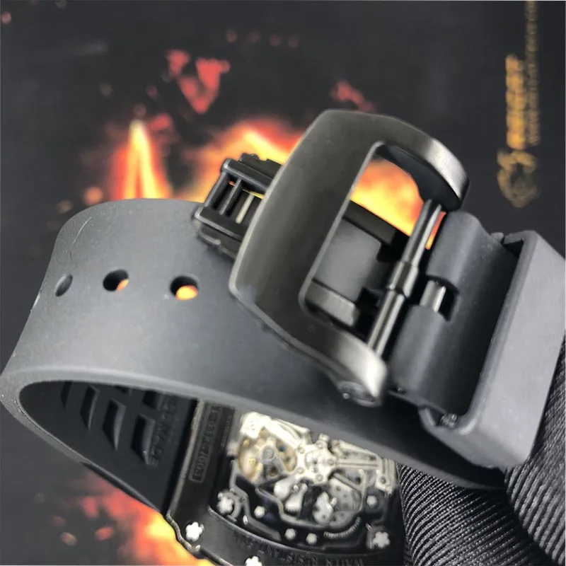 

Luxury Automatic Mechanical Watches High Quality, Stainless Steel Men's Chronograph Glass Back Silica Watchband Male Wristwatch