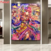 5d diy diamond painting embroidery anime cartoon flower fairy drill modern wall art girl room decor cross stitch mosaic pp2812