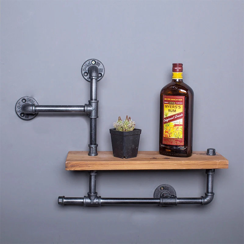 

Industry Vintage Wall Shelf For Bedroom Kitchen Organizer Wall Shelves Decorative Wood Shelf Toilet Bathroom Accessories