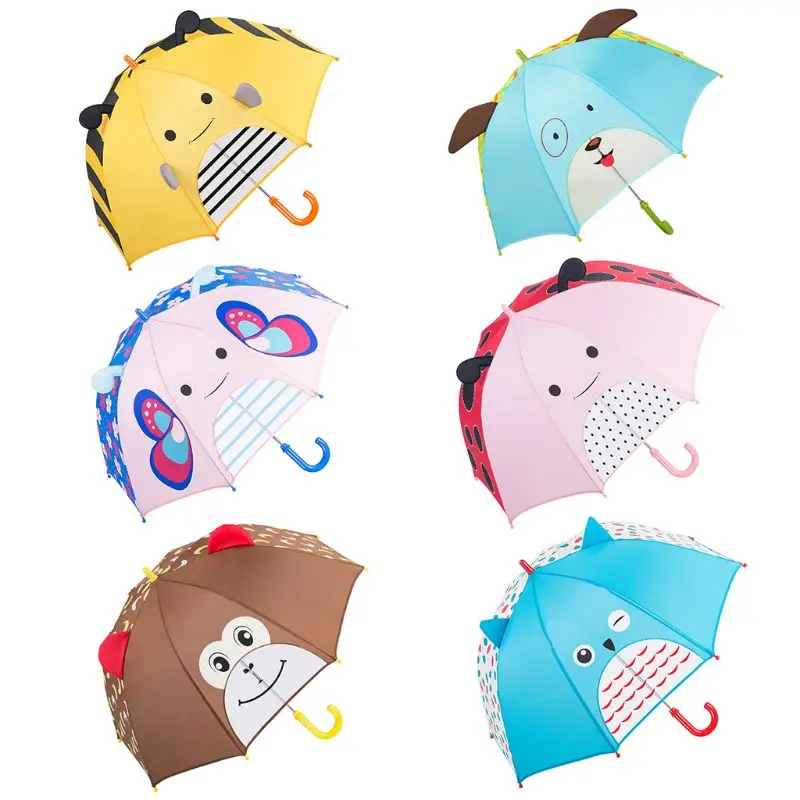 

Children Long Handle Umbrellas Bee Butterfly Shape Boys Girls Cartoon Umbrella Kids Gift