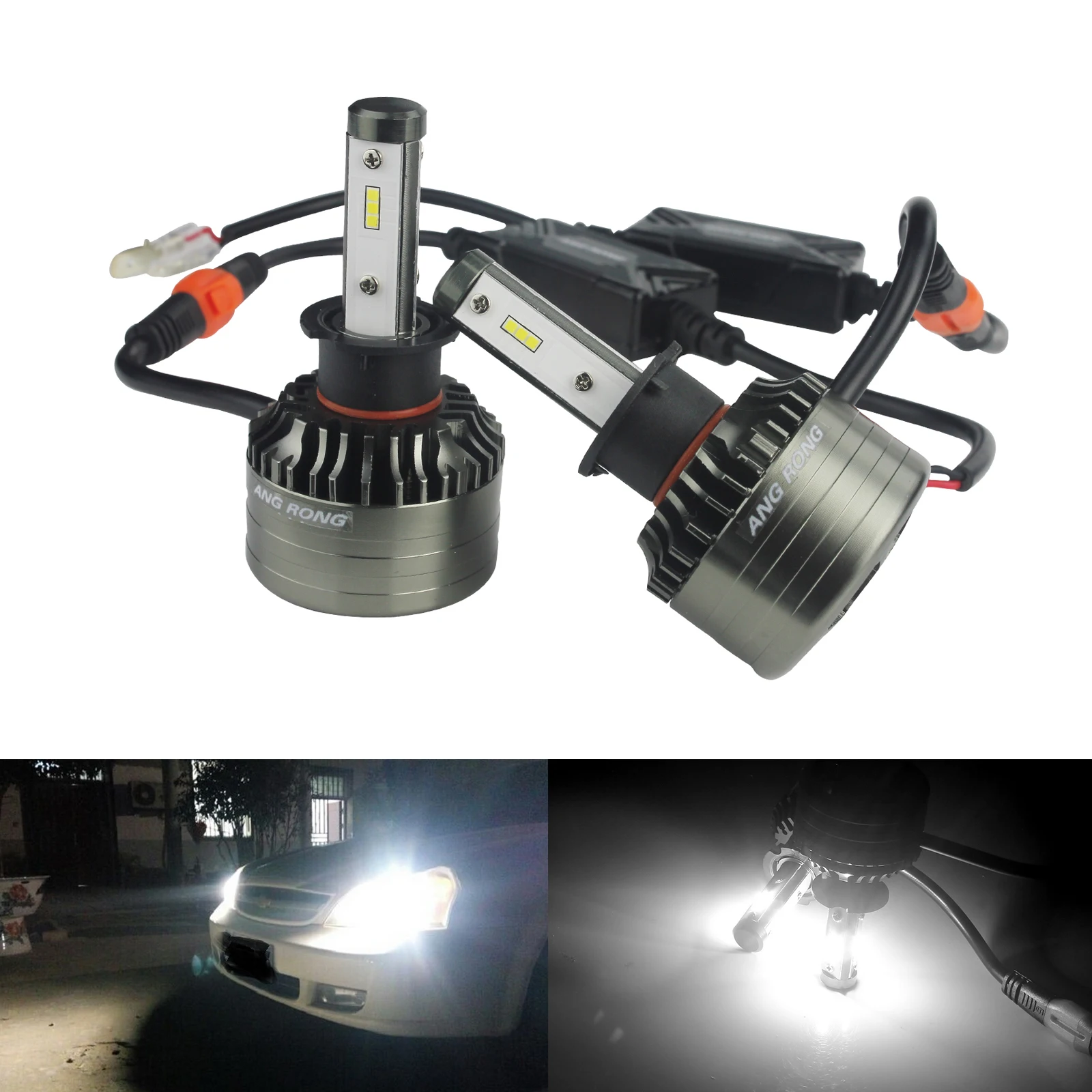 

ANGRONG комплект H3 72 Вт 9 светодиодный 9000 лм конверсионный головной свет противотумансветильник Лампа Белый Ксенон