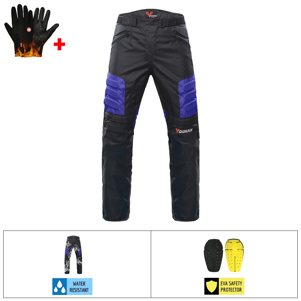 DK02 Blue Pants DUHAN мотоциклетная куртка для мужчин для верховой езды, для мотокросса, для езды на мотоцикле, куртка для мотогонок, ветрозащитная, защита от холода, мотоциклетная одежда - Цвет: DK02 Blue Pants
