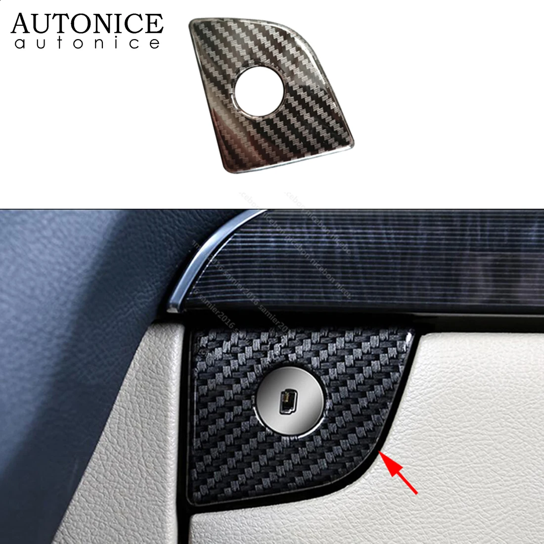 Коробка для хранения из углеродного волокна с цветным управлением рамка Ford Edge S-Max