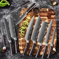 xituo kitchen knife set japanese chef knives stainless steel cleaver butcher santoku knife tool laser damascus pattern blade new