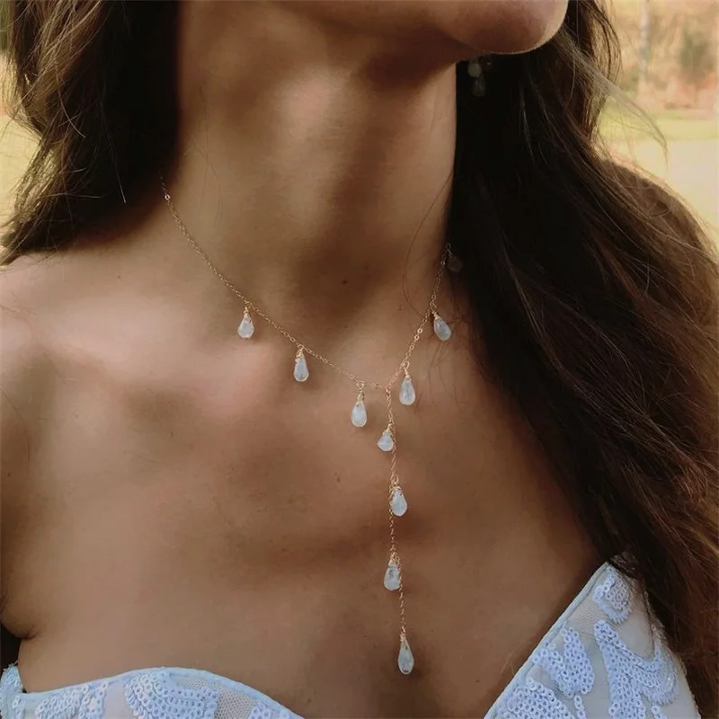 1 шт. для девушек модное ожерелье с украшением в виде кристаллов и подвеской из