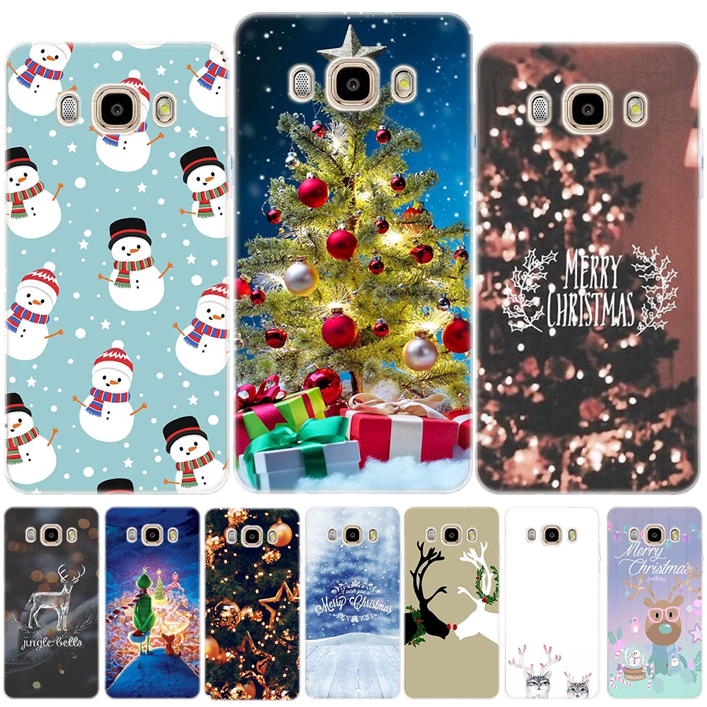 С Рождеством с Новым годом мягкий чехол из ТПУ для Samsung Galaxy J3 J5 J7 2017 J6 J4 Plus J8 2018 J2 Prime