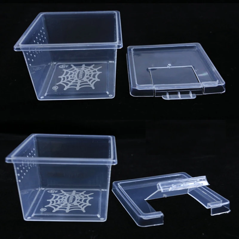 1Pc Plastic Reptiles Living Box Transparent Reptile Terrarium Habitat for Scorpion Spider Ants Lizard Breeding Feeding Case - купить по
