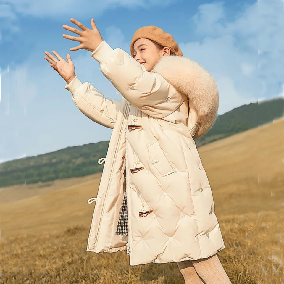 Детское зимнее меховое пальто для девочек 3-14 лет | Детская одежда и обувь