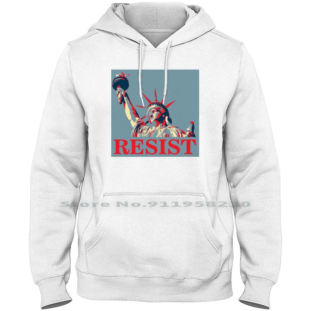 

Resist Hoodie Sweater Cotton Statue Of Liberty Resistance Statement Political Politics Newyork Stance York Usa St Cs Politics