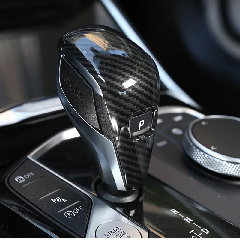 

Car Styling Carbon Fiber Color Gear Shift Handle Decoration Cover Trim For BMW 3 Series G20 G28 G14 2020 Interior Accessories