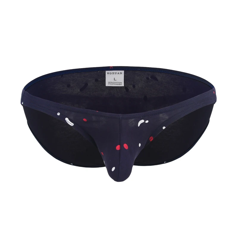 3PCS Mens Briefs Underwear Breathable Cotton Print Underpants Bulge Penis Pouch Low Waist U Convex Panties Jockstrap Gay Homens