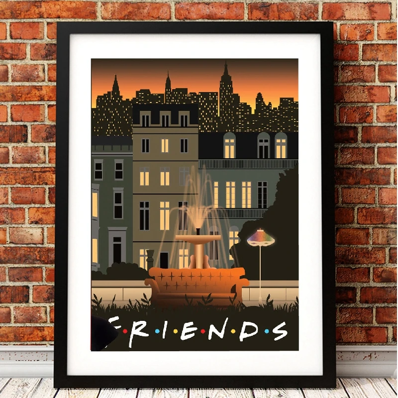 

Nordic Classic Tv Show Friends Poster Building Landscape Wall Art Modular Abstract Painting On The Wall Home Bedroom Decor