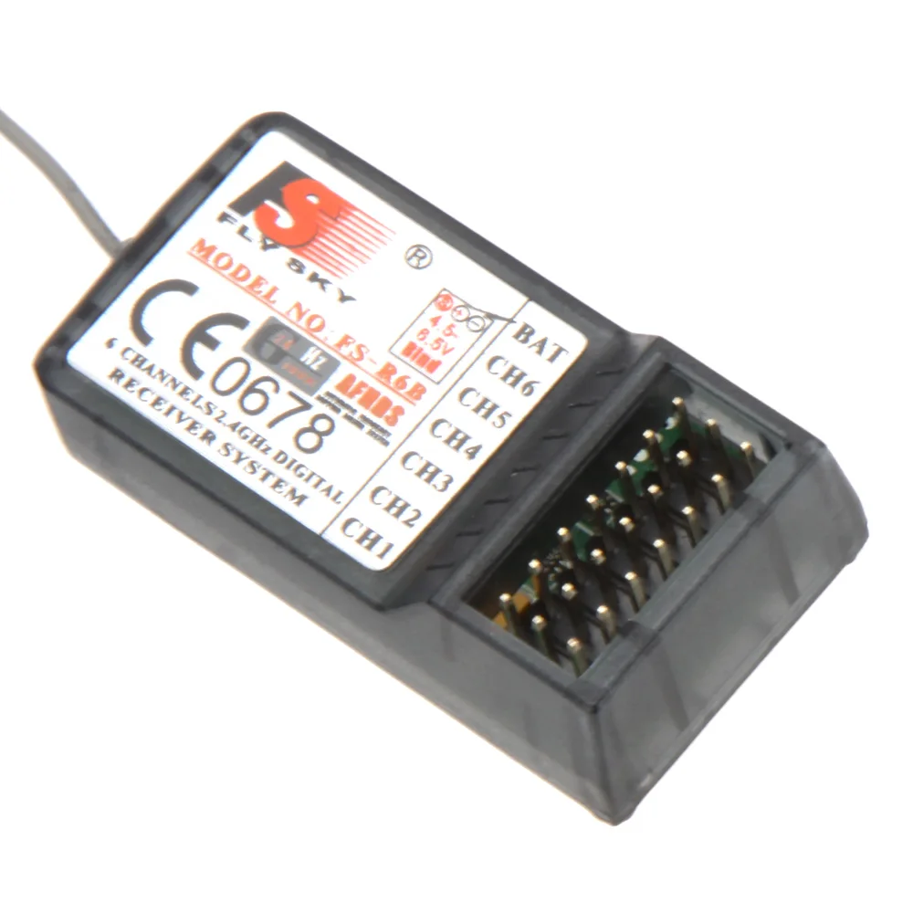 2 предмета оригинальный FlySky FS-R6B 4 ГГц 6CH приемник для TH9X FS-CT6B FS-T6 передатчик |