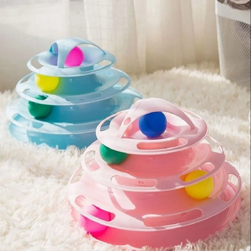 Cat Ball Toy Pets Interactive Toys 3/4-Layer Plastic Tower Tracks IQ Training Amusement Turntable Pet Supplies | Дом и сад