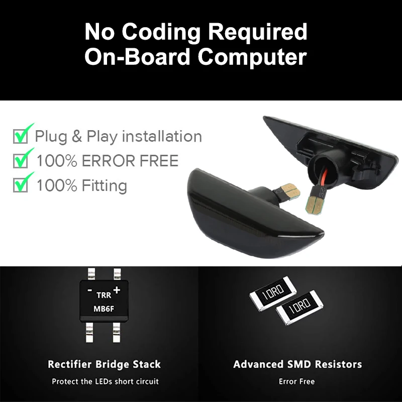 2x светодиодный динамический боковой указатель поворота светильник